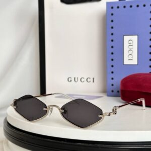 GUCCI GG1604S Fashionable High-Quality Metal Half Frame Angular Design Sunglasses