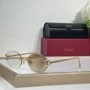 CARTIER CT0551S New High-Quality Fashionable Aesthetically Pleasing metal frame oval photochromic lenses SUNGLASSES Women Men