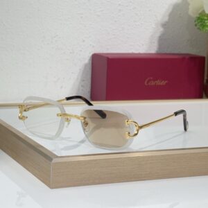 CARTIER CT06116J New High-Quality Fashionable Aesthetically Pleasing Metal Frameless Square SUNGLASSES Women Men