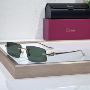 CARTIER CT0505S New High-Quality Fashionable Aesthetically Pleasing Frameless Rectangular SUNGLASSES Women Men